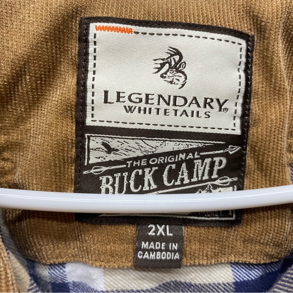 Legendary Whitetails 2xl buck camp button shirt plaid long sleeve cotton - Picture 5 of 9